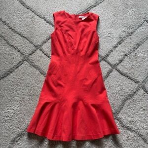 Diane Von Furstenburg dress Coral Jaelyn Flare Hem Sleeveless sheath Ponte 2
